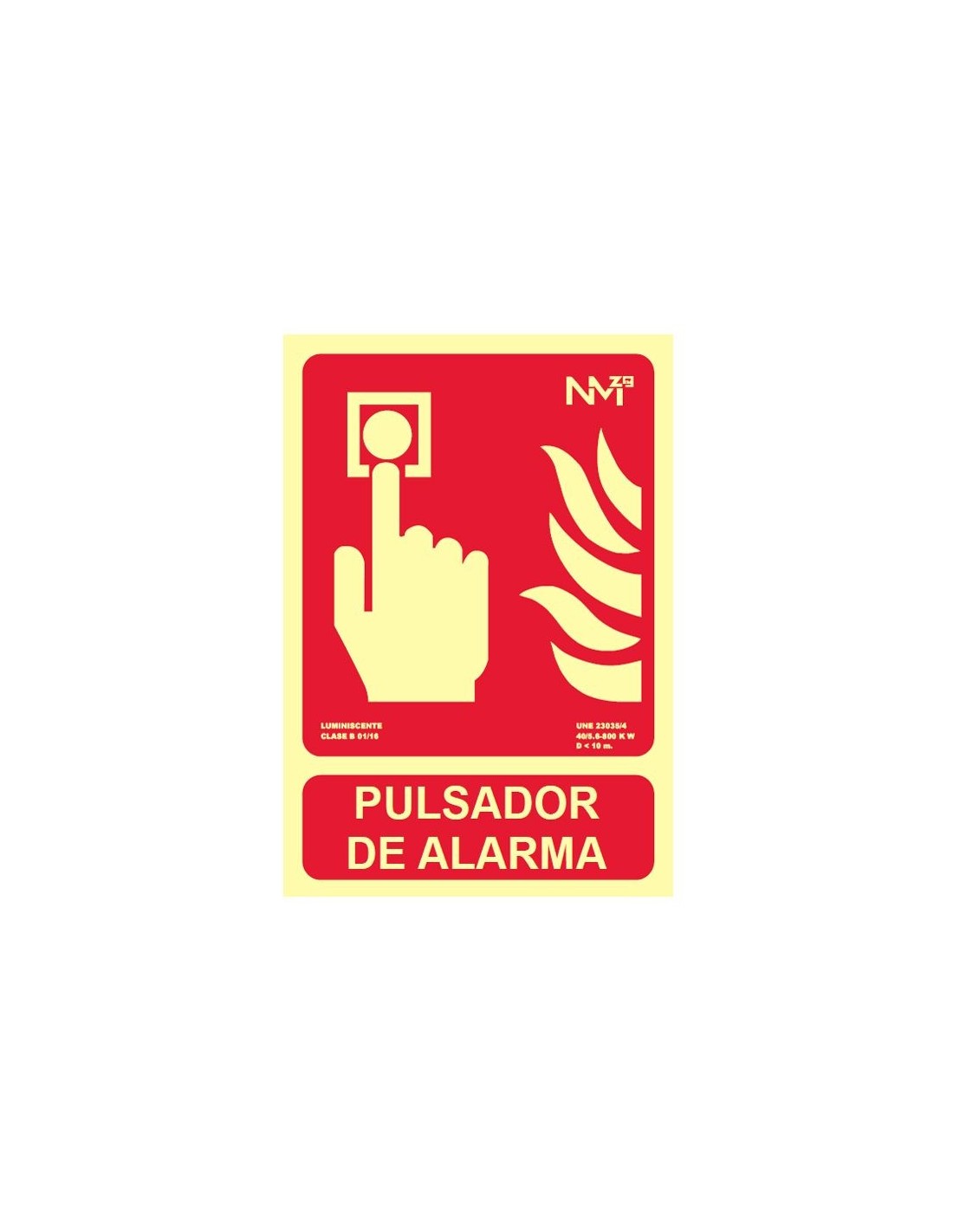 ▷🥇 distribuidor cartel fluorescente pulsador alarma 30x21 cm